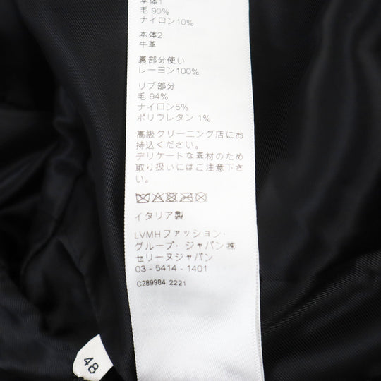 CELINE Stajan 2V09M896C Main: 90% wool, Main: 10% nylon, Main: leather, Part: 100% rayon black BOY DOLL TEDDY JACKET IN TEXTURED WOOL mens 48 Used Authentic