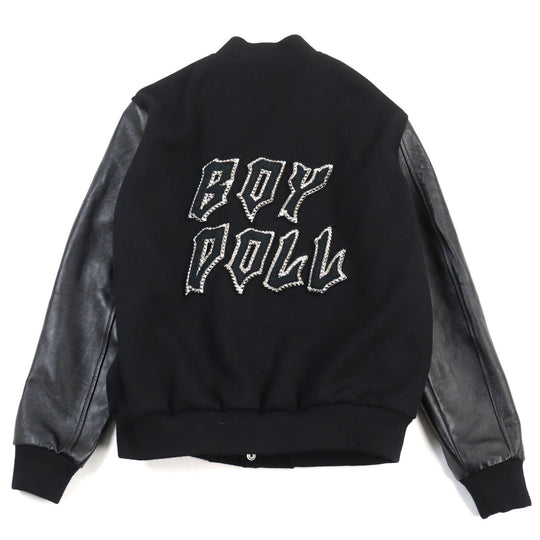 CELINE Stajan 2V09M896C Main: 90% wool, Main: 10% nylon, Main: leather, Part: 100% rayon black BOY DOLL TEDDY JACKET IN TEXTURED WOOL mens 48 Used Authentic