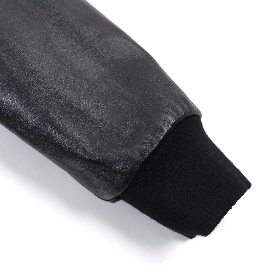 CELINE Stajan 2V09M896C Main: 90% wool, Main: 10% nylon, Main: leather, Part: 100% rayon black BOY DOLL TEDDY JACKET IN TEXTURED WOOL mens 48 Used Authentic