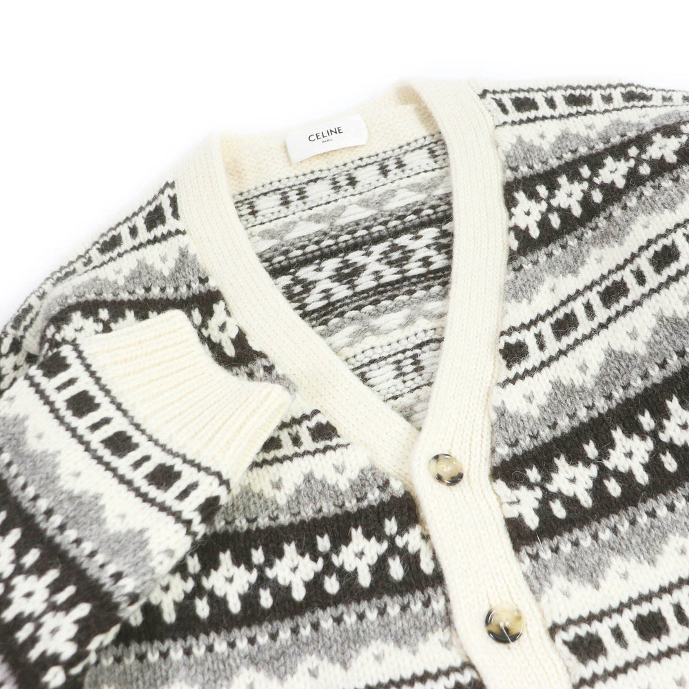 CELINE cardigan 2A90Q107O Main: 100% wool Ivorytype mens XS Used Authentic