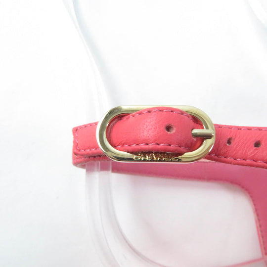 CHANEL Sandals Main: Leather pink Women 37 C Used Authentic