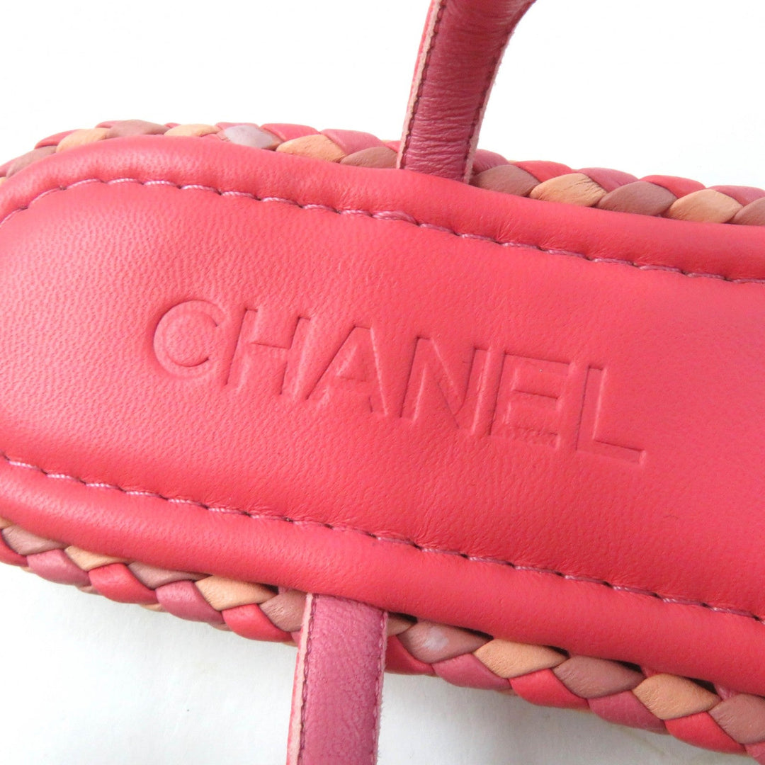 CHANEL Sandals Main: Leather pink Women 37 C Used Authentic