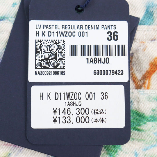 LOUIS VUITTON Denim pants 1A8HJL Main: 100% cotton, Part: 100% cotton multicolor LV Pastel Monogram mens 36 Used Authentic