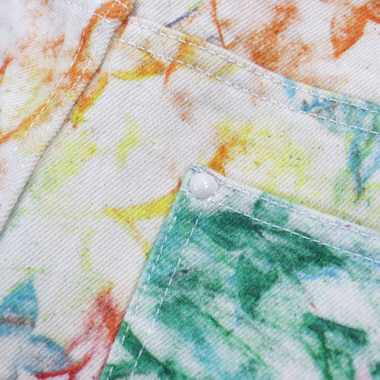 LOUIS VUITTON Denim pants 1A8HJL Main: 100% cotton, Part: 100% cotton multicolor LV Pastel Monogram mens 36 Used Authentic