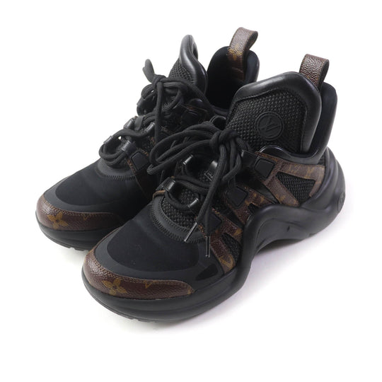 LOUIS VUITTON sneakers 1A43LE Monogram x Rubber Noir LV Arclight Line Sneakers Women 37 Used Authentic
