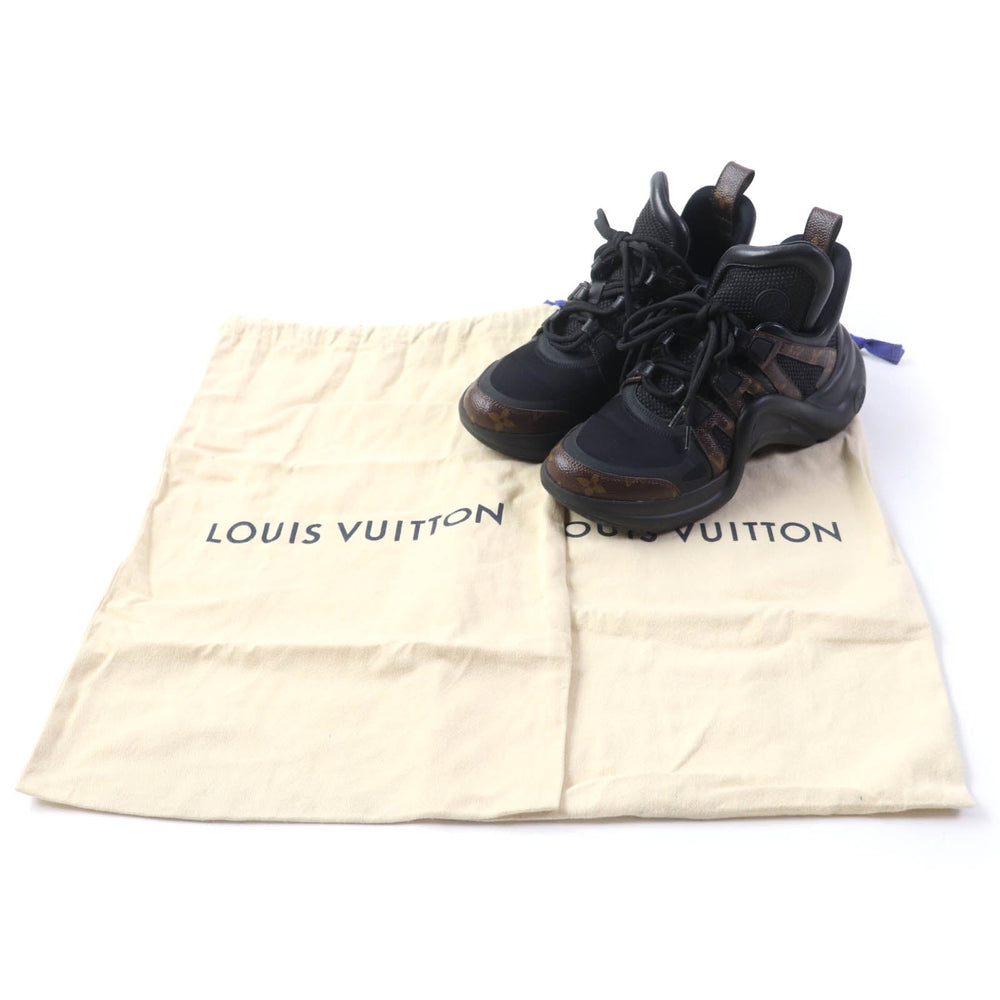LOUIS VUITTON sneakers 1A43LE Monogram x Rubber Noir LV Arclight Line Sneakers Women 37 Used Authentic