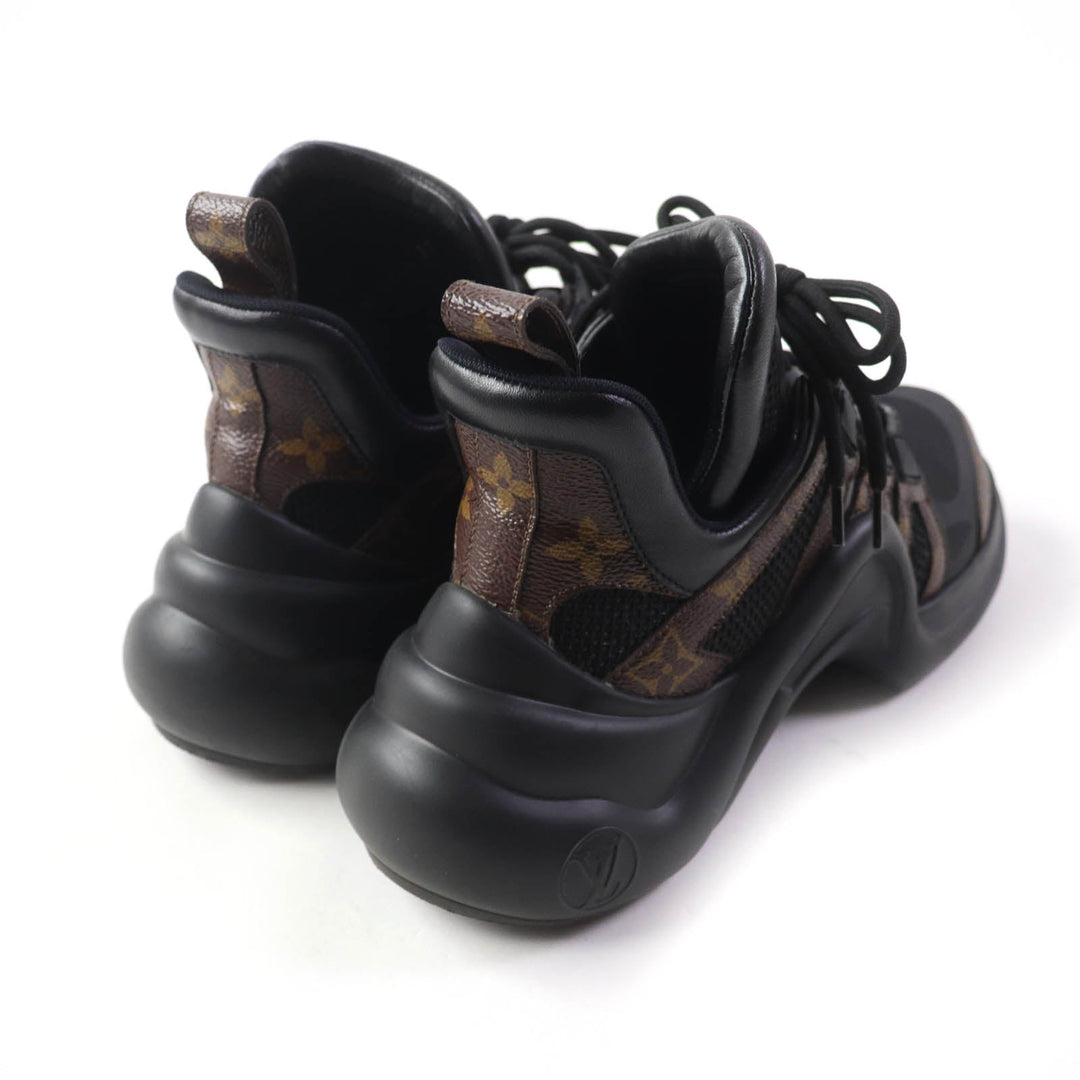 LOUIS VUITTON sneakers 1A43LE Monogram x Rubber Noir LV Arclight Line Sneakers Women 37 Used Authentic