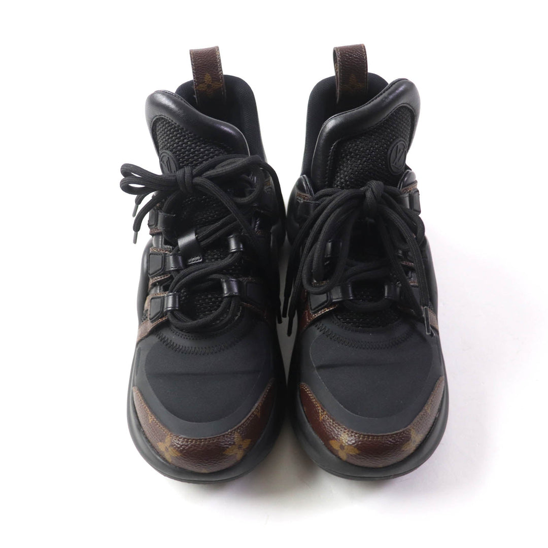 LOUIS VUITTON sneakers 1A43LE Monogram x Rubber Noir LV Arclight Line Sneakers Women 37 Used Authentic