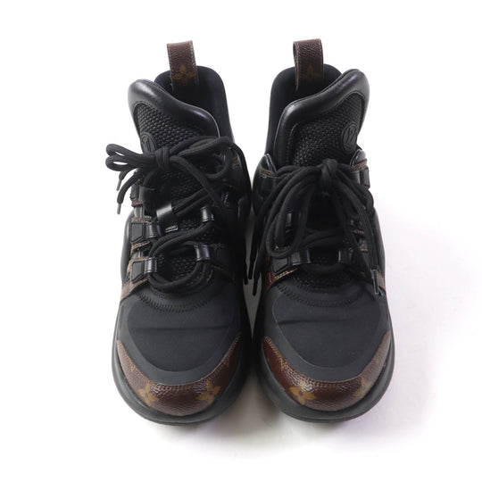 LOUIS VUITTON sneakers 1A43LE Monogram x Rubber Noir LV Arclight Line Sneakers Women 37 Used Authentic