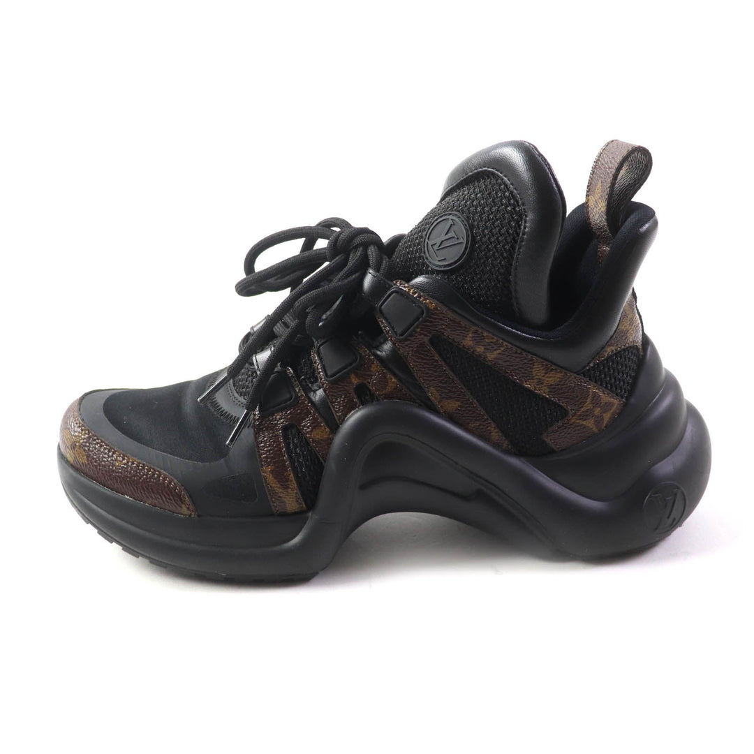 LOUIS VUITTON sneakers 1A43LE Monogram x Rubber Noir LV Arclight Line Sneakers Women 37 Used Authentic