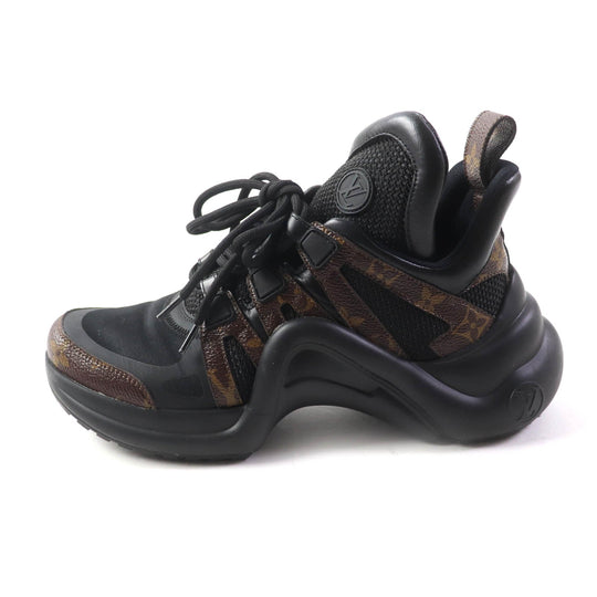 LOUIS VUITTON sneakers 1A43LE Monogram x Rubber Noir LV Arclight Line Sneakers Women 37 Used Authentic