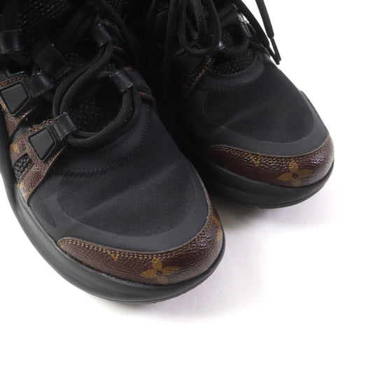LOUIS VUITTON sneakers 1A43LE Monogram x Rubber Noir LV Arclight Line Sneakers Women 37 Used Authentic