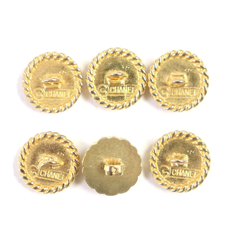 CHANEL Other accessories metal gold Buttons, set of 6 Clover vintage Women Used Authentic