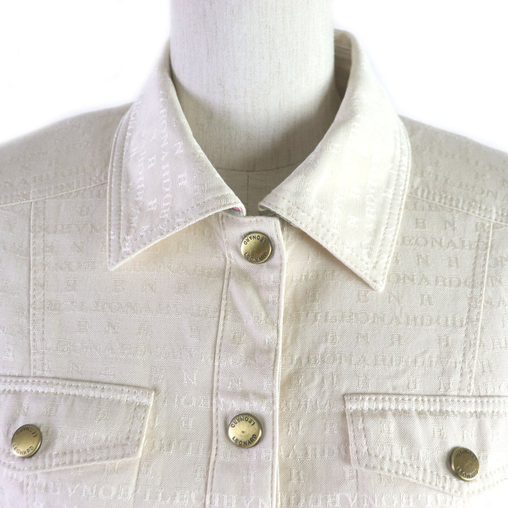 LEONARD Jacket Outer material: 66% silk, Outer material: 32% cotton, Outer material: 2% polyurethane, Lining: 100% cupra, Printed part: 100% cotton cream Women 9 Used Authentic