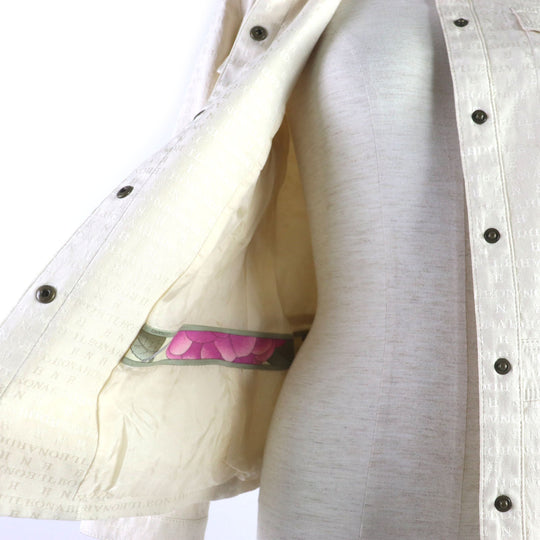 LEONARD Jacket Outer material: 66% silk, Outer material: 32% cotton, Outer material: 2% polyurethane, Lining: 100% cupra, Printed part: 100% cotton cream Women 9 Used Authentic