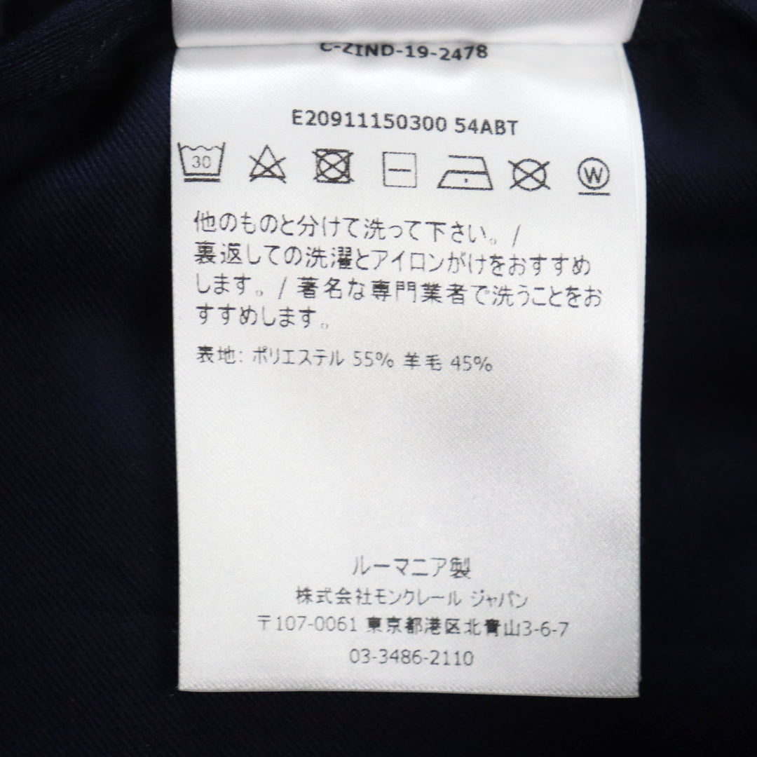 MONCLER Pants Main: 55% polyester, Main: 45% wool Navy PANTALONE mens 46 Used Authentic