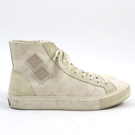 LOUIS VUITTON High cut sneakers 1A378N Main: Canvas, Part: Suede cream Tattoo Line mens 7 Used Authentic