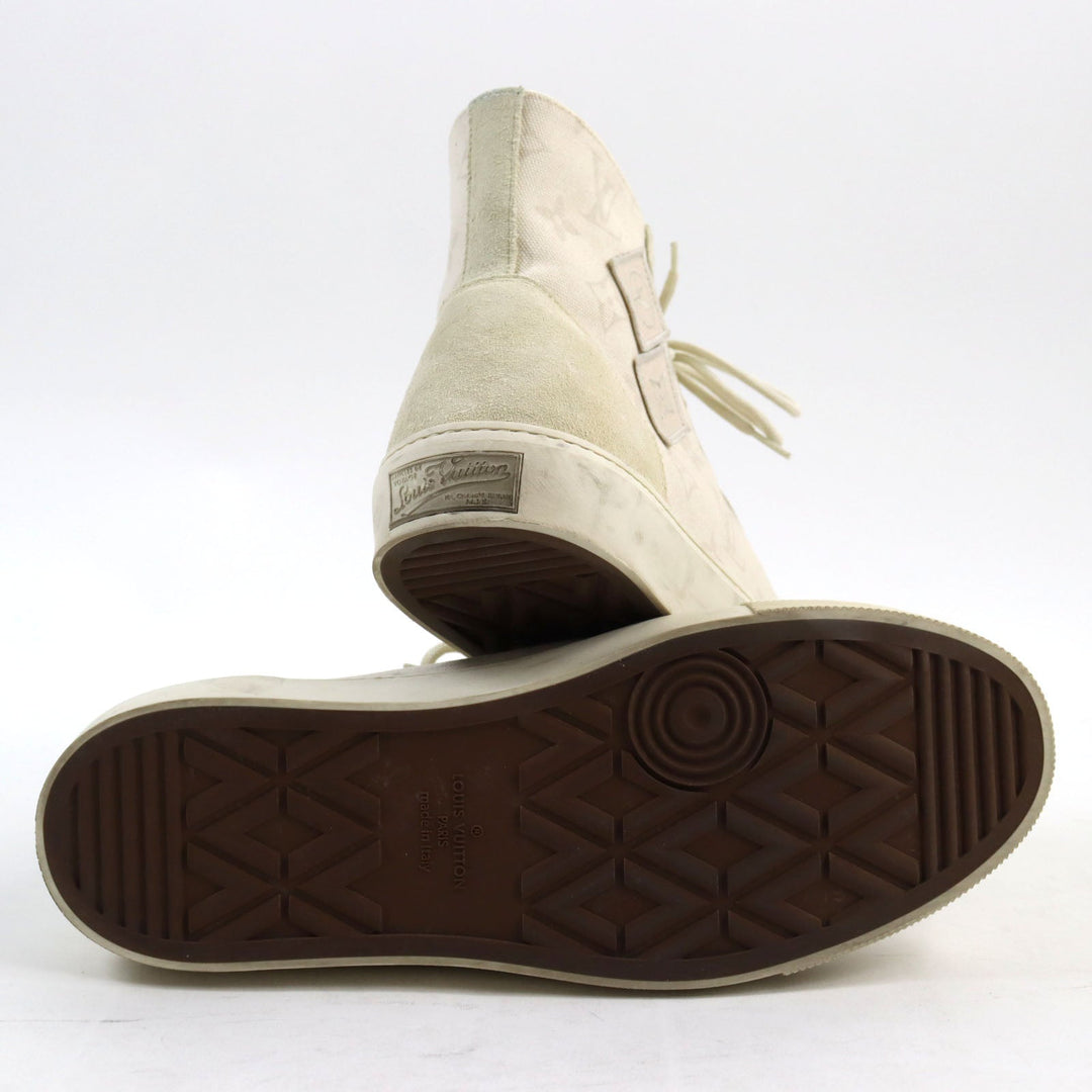 LOUIS VUITTON High cut sneakers 1A378N Main: Canvas, Part: Suede cream Tattoo Line mens 7 Used Authentic