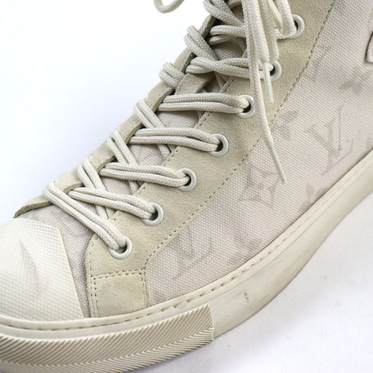 LOUIS VUITTON High cut sneakers 1A378N Main: Canvas, Part: Suede cream Tattoo Line mens 7 Used Authentic