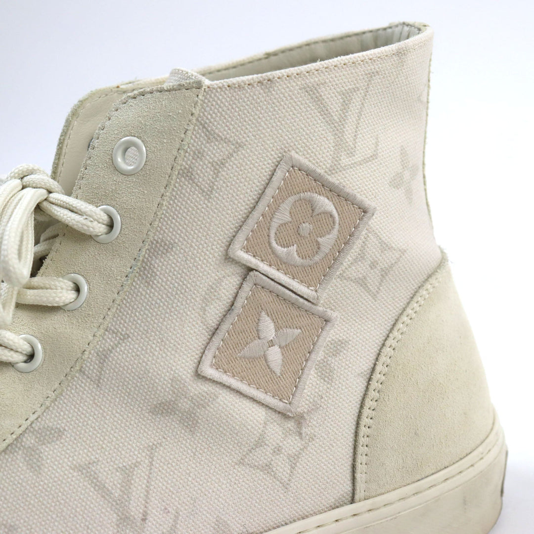 LOUIS VUITTON High cut sneakers 1A378N Main: Canvas, Part: Suede cream Tattoo Line mens 7 Used Authentic