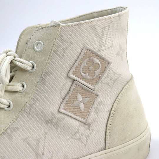 LOUIS VUITTON High cut sneakers 1A378N Main: Canvas, Part: Suede cream Tattoo Line mens 7 Used Authentic