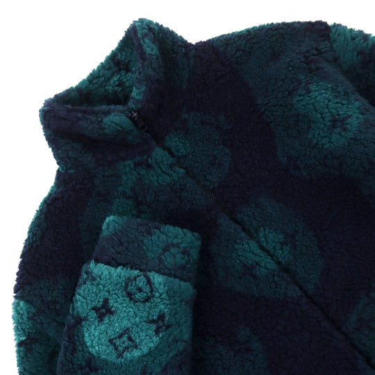 LOUIS VUITTON Blouson HOY15W Outer: 86% polyester, Outer: 14% wool, Lining: 100% cotton Green Navy Camouflage Pattern mens M Used Authentic