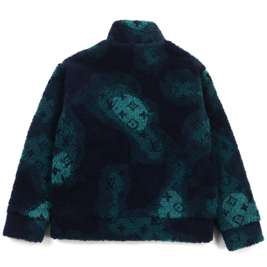 LOUIS VUITTON Blouson HOY15W Outer: 86% polyester, Outer: 14% wool, Lining: 100% cotton Green Navy Camouflage Pattern mens M Used Authentic