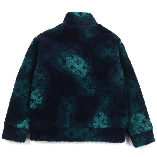LOUIS VUITTON Blouson HOY15W Outer: 86% polyester, Outer: 14% wool, Lining: 100% cotton Green Navy Camouflage Pattern mens M Used Authentic