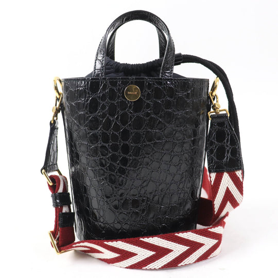 BALLY Shoulder Bag Main: Leather black CHLEA.C Women Used Authentic