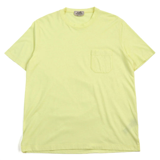 HERMES Short sleeve T-shirt Main: 100% cotton yellow mens L Used Authentic