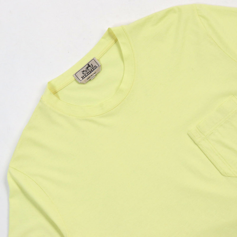 HERMES Short sleeve T-shirt Main: 100% cotton yellow mens L Used Authentic