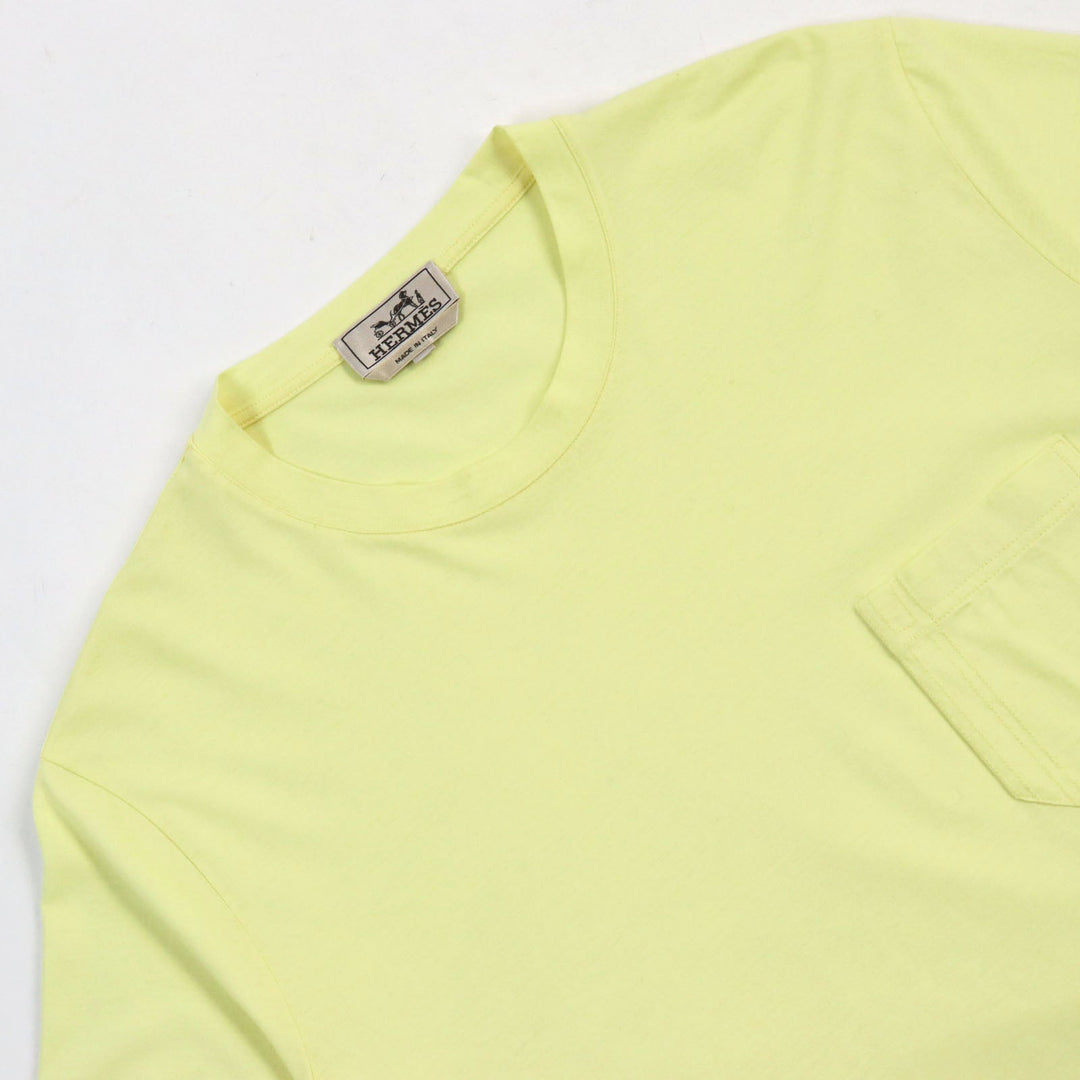 HERMES Short sleeve T-shirt Main: 100% cotton yellow mens L Used Authentic