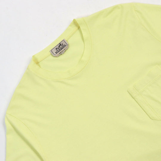 HERMES Short sleeve T-shirt Main: 100% cotton yellow mens L Used Authentic