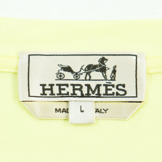 HERMES Short sleeve T-shirt Main: 100% cotton yellow mens L Used Authentic
