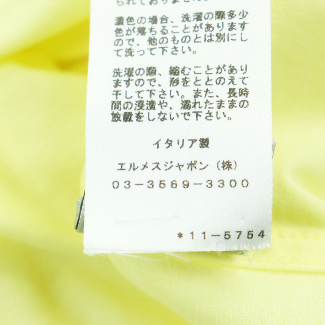 HERMES Short sleeve T-shirt Main: 100% cotton yellow mens L Used Authentic