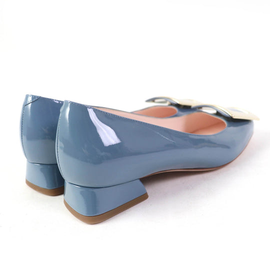 ROGERVIVIER pumps Main: Patent leather Blue type Trevivier metal buckle Women 35 1/2 Used Authentic