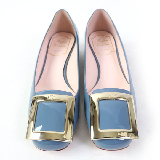ROGERVIVIER pumps Main: Patent leather Blue type Trevivier metal buckle Women 35 1/2 Used Authentic