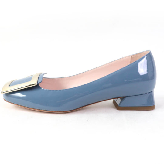 ROGERVIVIER pumps Main: Patent leather Blue type Trevivier metal buckle Women 35 1/2 Used Authentic