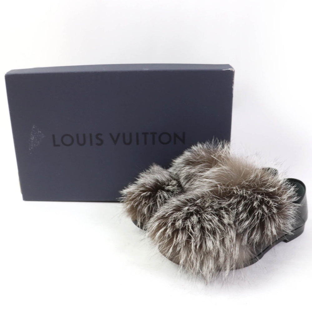 LOUIS VUITTON loafers Main: Leather black Women 35 Used Authentic