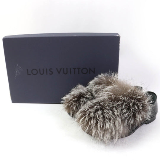 LOUIS VUITTON loafers Main: Leather black Women 35 Used Authentic