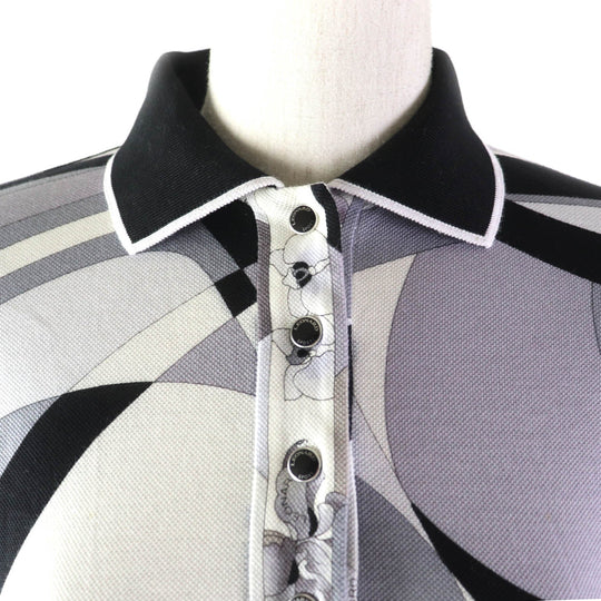 LEONARD SPORT Long sleeve polo shirt Main: 100% cotton multicolor Women 38 Used Authentic