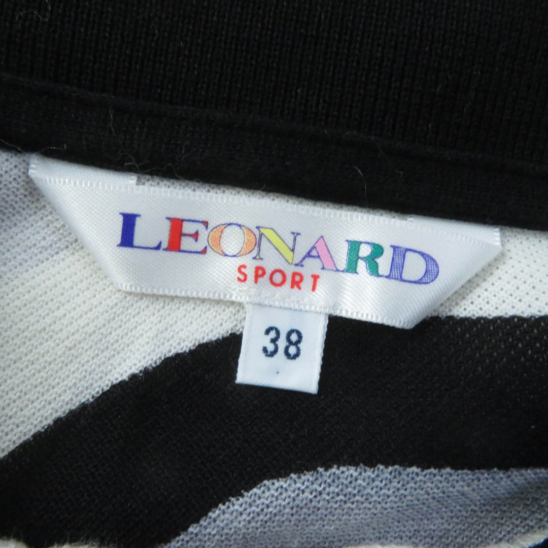 LEONARD SPORT Long sleeve polo shirt Main: 100% cotton multicolor Women 38 Used Authentic