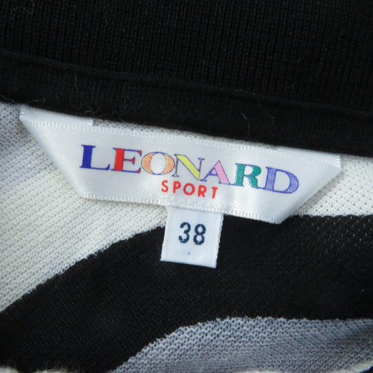 LEONARD SPORT Long sleeve polo shirt Main: 100% cotton multicolor Women 38 Used Authentic