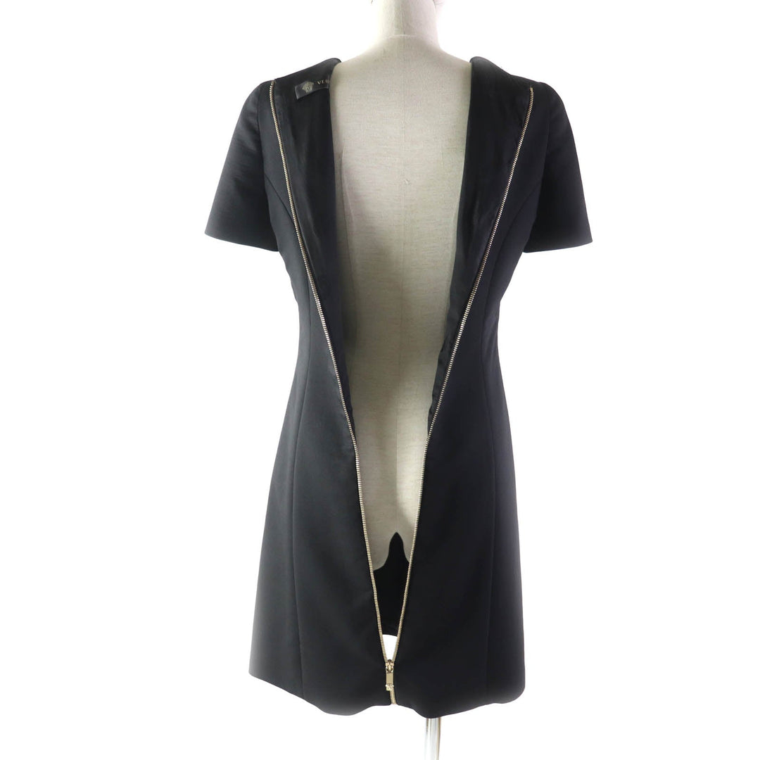 VERSACE one piece Outer material: 86% wool, Outer material: 10% silk, Outer material: 2% polyurethane, Outer material: 2% nylon, Lining: 96% rayon black Women 40 Used Authentic