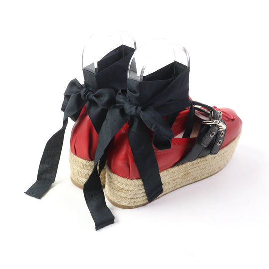 MIUMIU Ballet shoes Main: Leather Red Women 37 Used Authentic
