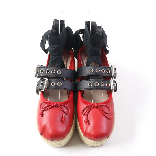 MIUMIU Ballet shoes Main: Leather Red Women 37 Used Authentic