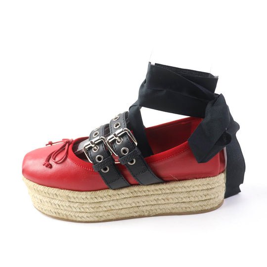 MIUMIU Ballet shoes Main: Leather Red Women 37 Used Authentic
