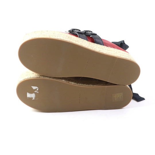 MIUMIU Ballet shoes Main: Leather Red Women 37 Used Authentic