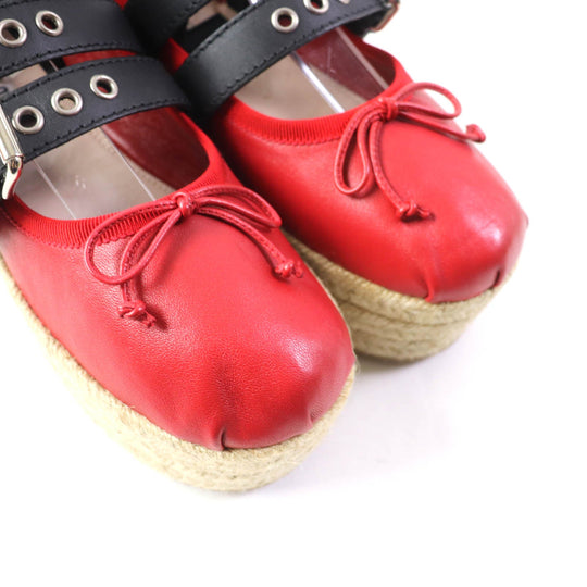 MIUMIU Ballet shoes Main: Leather Red Women 37 Used Authentic