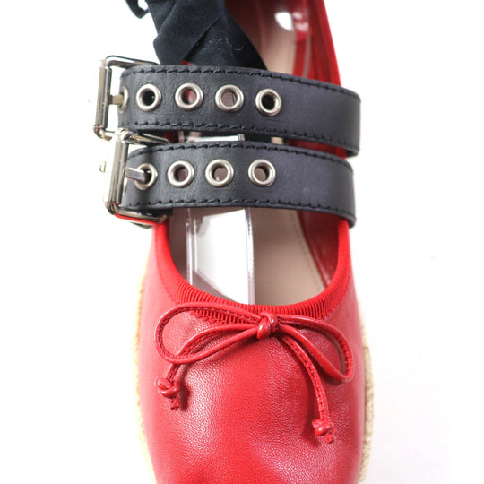 MIUMIU Ballet shoes Main: Leather Red Women 37 Used Authentic